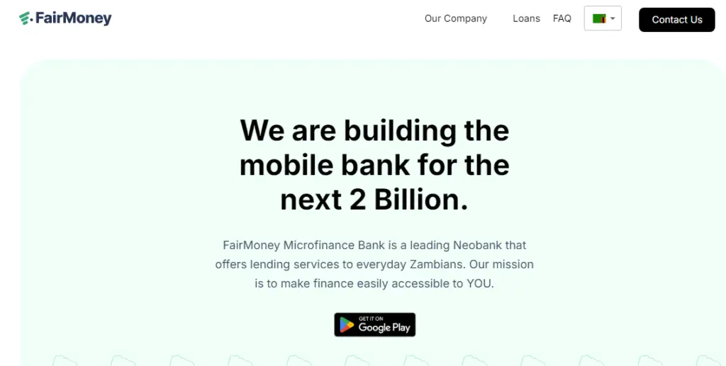 Fairmoney mobile lending platform offering transparent and fair financial solutions for Zambians