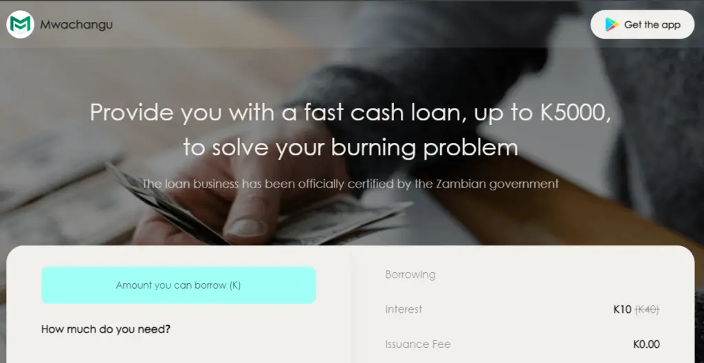 Mwachangu mobile lending platform offering accessible financial solutions for Zambian borrowers